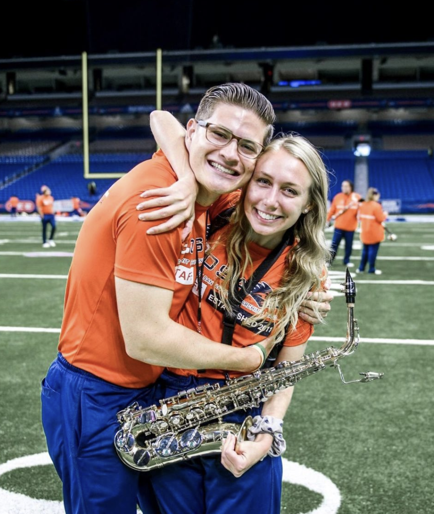 Shelby and Conner Smith smiling at UTSA football game